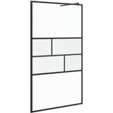  Zid za walk-in tuš Crna 115 x 195 x 0,5 cm Staklo i aluminij | shoptok.hr