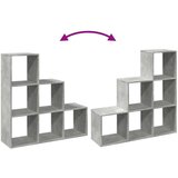 vidaXL Pregrada s knjižno omaro 3-nadstropna betonsko siva 99x29x99 cm | Shoptok.si