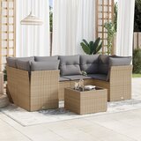 vidaXL 7-dijelni set vrtnih sofa od poliratana s jastucima bež Cijene