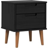  Noćni ormar s ladicama Crna 40 x 35 x 48 cm Masivna borovina | Eponuda.ba