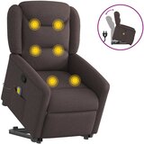 Maison Chic masažni naslanjač - Relax naslanjač s funkcijo vstajanja temno rjavo blago, (22061732) | Shoptok.si