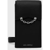 Karl Lagerfeld Usnjen ovitek za telefon črna barva, 245W3211