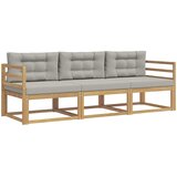  Set vanjskih sofa 3 pcs Bijela i svjetlosiva Poliester | shoptok.hr