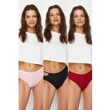 Trendyol Multicolor 3 Pack Cotton Openwork/Hole Hipster Knitted Panties cene