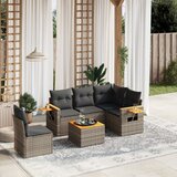  6-dijelni set vrtnih sofa od poliratana s jastucima sivi | shoptok.hr