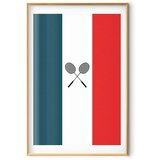  Plakat - French Flags and Black Badminton Rackets 40x60 Zlatni okvir s margom | shoptok.hr