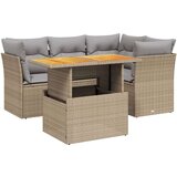  5-dijelni vrtni set sofa s jastucima bež od poliratana | shoptok.hr