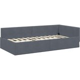  Kutni okvir kreveta Tamno siva 90 cm x 190 cm Baršun | shoptok.hr