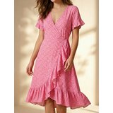 Sinsay Mini haljina na preklop s volanom u cvjetnom uzorku | shoptok.hr