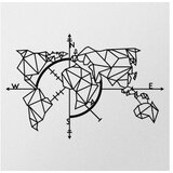 Wallity Zidna dekoracija Mapa svijeta Metalni Dekor 2, 111 x 74 cm, Crna | Eponuda.ba