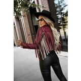 numoco basic 624-2 Short jacket with fringes made of soft eco-leather - burgundy | shoptok.hr