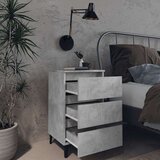 vidaXL noćni ormarić s metalnim nogama boja betona 40 x 35 x 69 cm | shoptok.hr