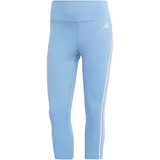 Adidas Športne hlače 'Train Essentials 3-Stripes High-Waisted 3/4' svetlo modra / bela