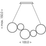 Brilagi LED luster na sajli ECHO LED/60W/230V 4000K 100 cm crna | Eponuda.com