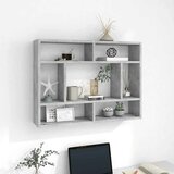  Zidna polica siva boja betona 75 x 16 x 55 cm konstruirano drvo | shoptok.hr