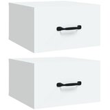  Zidni noćni ormarići 2 kom bijeli 35 x 35 x 20 cm | shoptok.hr