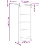  Klizna vrata ORKDAL Prirodna i crna 86 x 198,5 cm | shoptok.hr