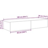 vidaXL Stenska polica s predali starinski les 100x36x19 cm inž. les | Shoptok.si