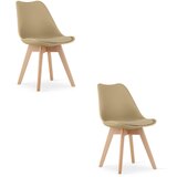 Brandless Stol MARK - temno bež / naravne noge x 2, (22055206) | Shoptok.si