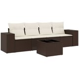  5-dijelni set vrtnih sofa s jastucima poliratan smeđi | shoptok.hr