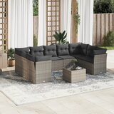  10-dijelni set vrtnih sofa od poliratana s jastucima sivi | shoptok.hr