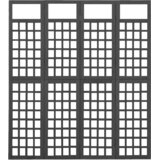 Sobna pregrada / rešetka s 4 panela od jelovine 161x180 cm crna | Eponuda.com