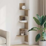  Kutna zidna polica boja hrasta 32x32x127,5 cm drvena | Eponuda.com