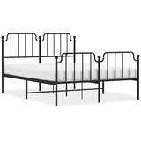  Metalni okvir kreveta s uzglavljem i podnožjem crni 135x190 cm | shoptok.hr