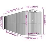  Vrtno spremište tamnosmeđe 192x855x223 cm pocinčani čelik | shoptok.hr