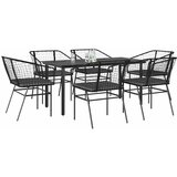 vidaXL 7-dijelni vrtni blagovaonski set s jastucima, crno | shoptok.hr