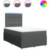 vidaXL Box spring postelja z vzmetnico temno siva 120x190 cm blago | Shoptok.si