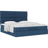 vidaXL Otomanski posteljni okvir z vzmetnico moder 160x200 cm blago | Shoptok.si