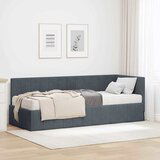 vidaXL Kutni okvir kreveta s madracem Tamno siva 80 x 200 cm Baršun | shoptok.hr