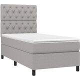 Okvir kreveta s oprugama i madrac svjetlosivi 80x200cm tkanina | shoptok.hr