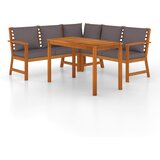  4-dijelni vrtni blagovaonski set s jastucima od bagremovog drva | Eponuda.com