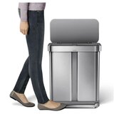 simplehuman Željezna kanta za smeće 34+24 l za odvojeni otpad/s pedalom u mat srebrnoj boji – | shoptok.hr