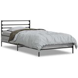  Okvir za krevet boja hrasta 90x200 cm konstruirano drvo i metal Siva 90 x 200 cm | Shoptok.si