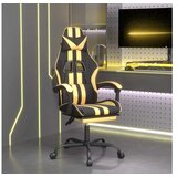  Igraća stolica od umjetne kože s osloncem za noge Crna i zlatna | shoptok.hr