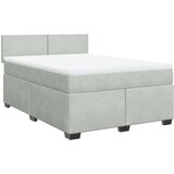  The Living Store Box spring postelja z vzmetnico svetlo siv 140x190 cm žamet - Box Spring Postelja, (21520918) | Shoptok.si