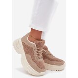 Boto Women's Sneakers With Zirconia And Sheep Fur Beige Zarika | Shoptok.si