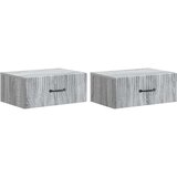  Noćni ormarić za montažu na zid 2 kom. Siva sonoma | shoptok.hr