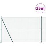 vidaXL zavarena žičana ograda s 13 stupova s flanšama Zelena 1,5x25 m Čelik | shoptok.hr