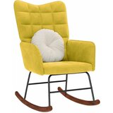 vidaXL Stolica za ljuljanje žuta baršunasta | shoptok.hr