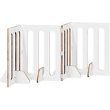  Preklopna ogradica za kućne ljubimce 4 pcs Drvo hrasta | shoptok.hr