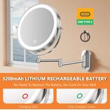 AUXMIR Dvostransko stensko kozmetično ogledalo z LED lučko | Shoptok.si