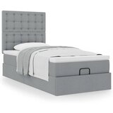 vidaXL Otomanski posteljni okvir z vzmetnico siv 90x190 cm blago Cene