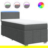 Maison Chic Box spring postelja - Vzmetna postelja z vzmetnico temno siva 90x200 cm blago SL11084, (21904258) | Shoptok.si