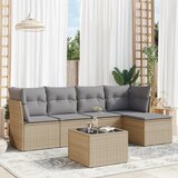 vidaXL 6-dijelni set vrtnih sofa s jastucima bež od poliratana | shoptok.hr