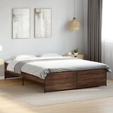  Okvir kreveta smeđi hrast 140x200cm konstruirano drvo i metal | shoptok.hr
