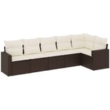  6-dijelni set vrtnih sofa od poliratana s jastucima smeđi | shoptok.hr